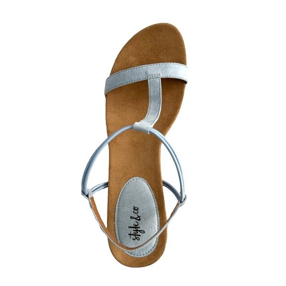 STYLE & CO MULAN Women's Wedge Heel Slingback Sandals Blue Size 10.5 - Picture 6 of 8